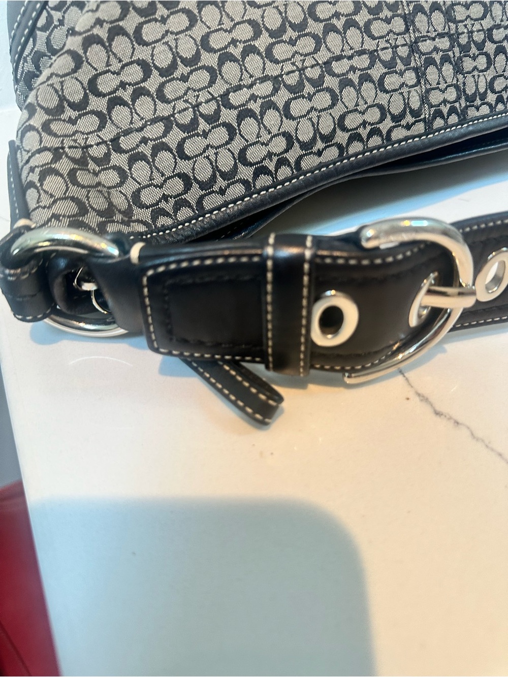 Coach Signature Y2K mini C Soho Hobo Bag in Black and Gray EUC 2007 - Picture 6 of 14